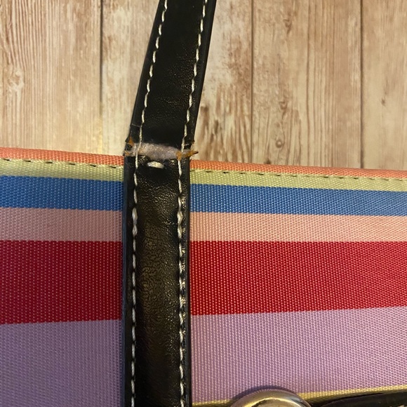 Kate Spade Vintage small bag, stripes purse, mini bag Y2K retro pink blue yellow - Picture 5 of 11
